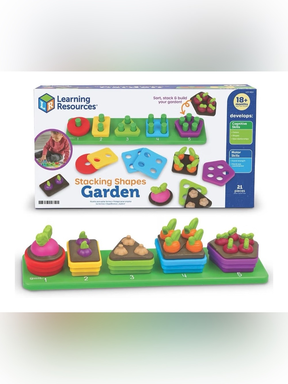 Learning Resources Stacking Shapes Garden - Multicolor Early Learning Toy